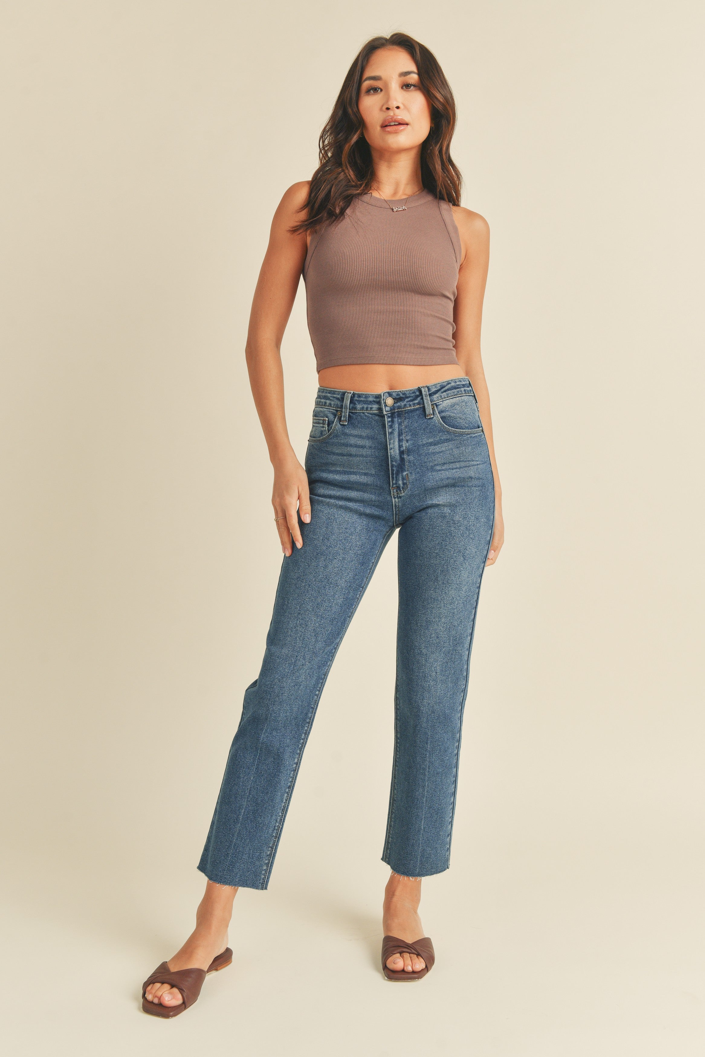 JODI SUPER HIGH RISE CROPPED STRAIGHT LEG JEANS LAKE CITY – DEAR