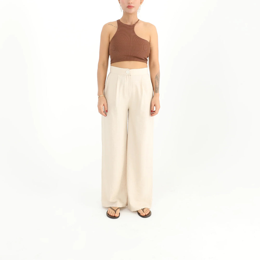 Pleated Front Straight Leg Pant