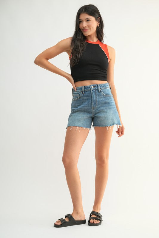 Stretch Cut Off Fray Short