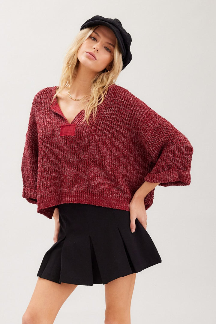 Cropped Patch Sweater