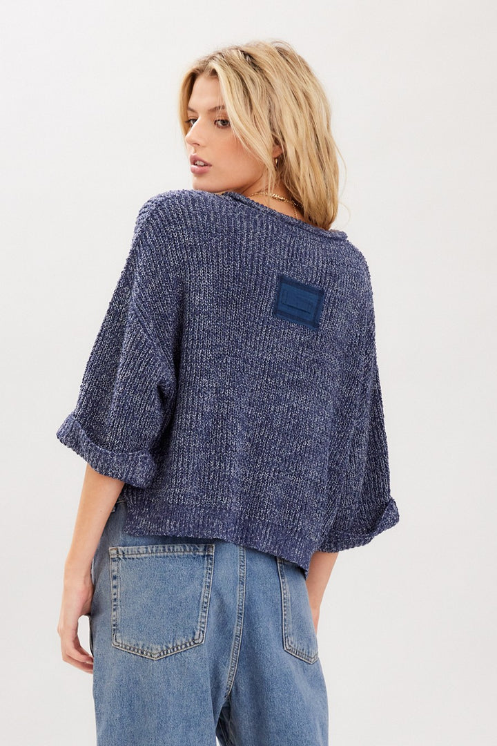 Cropped Patch Sweater