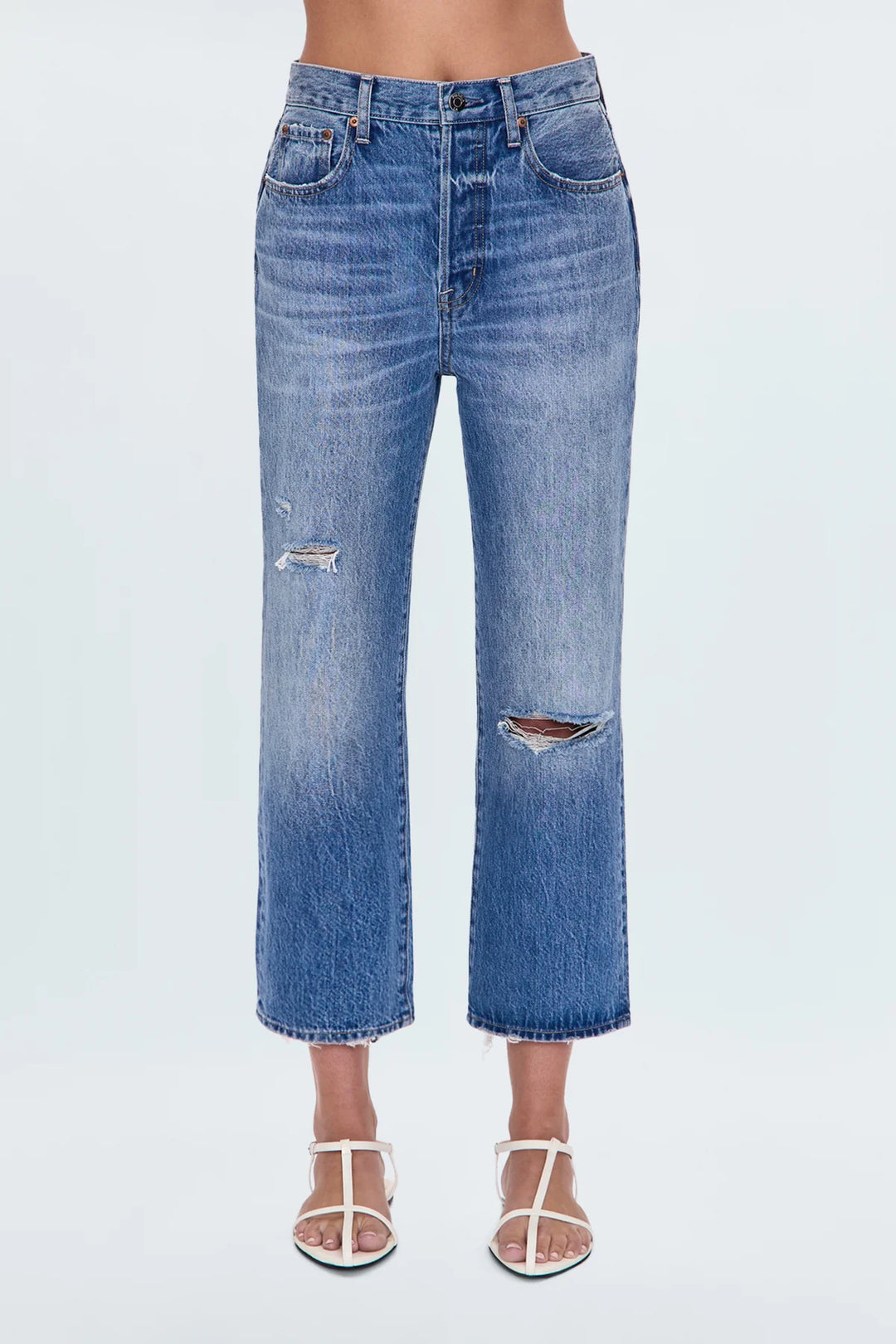 Pistola Cassie Crop High Rise Straight Crop Jeans