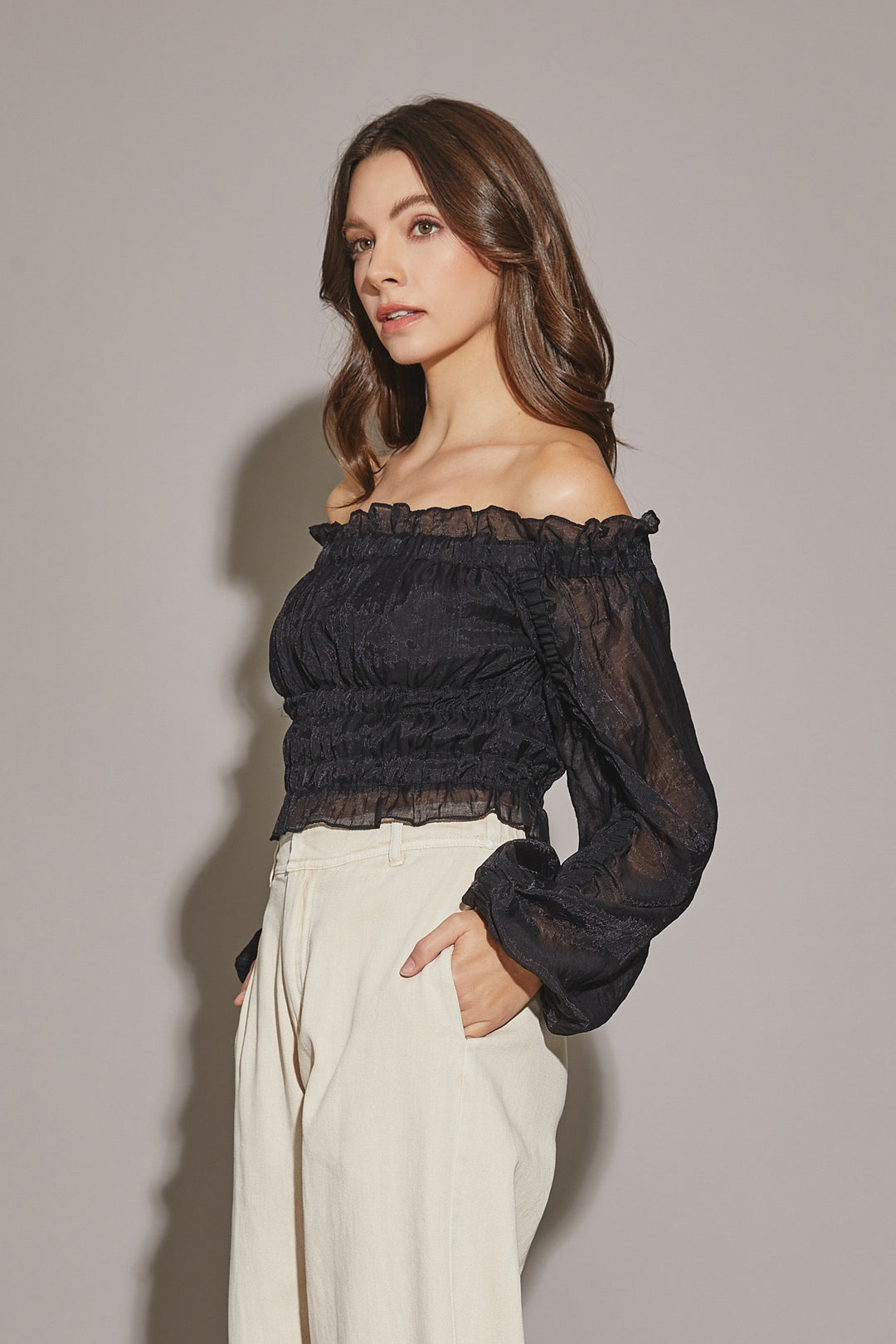 Off the Shoulder Cropped Dress Top