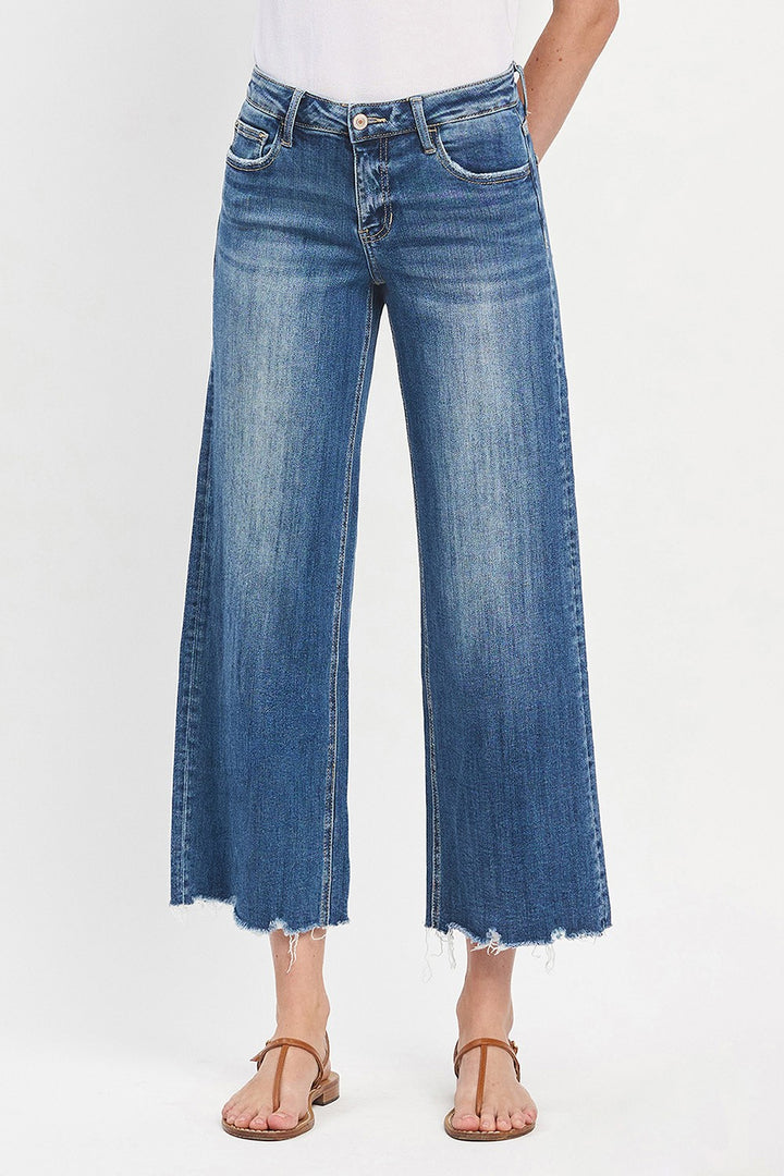 Mid Rise Wide Leg Denim