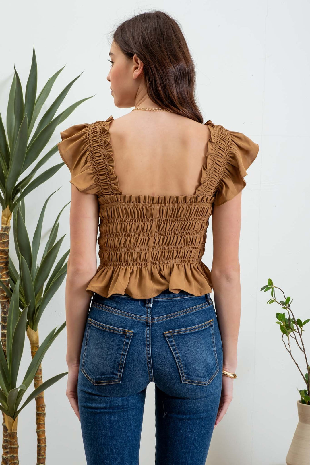 Square Neck Ruffle Top