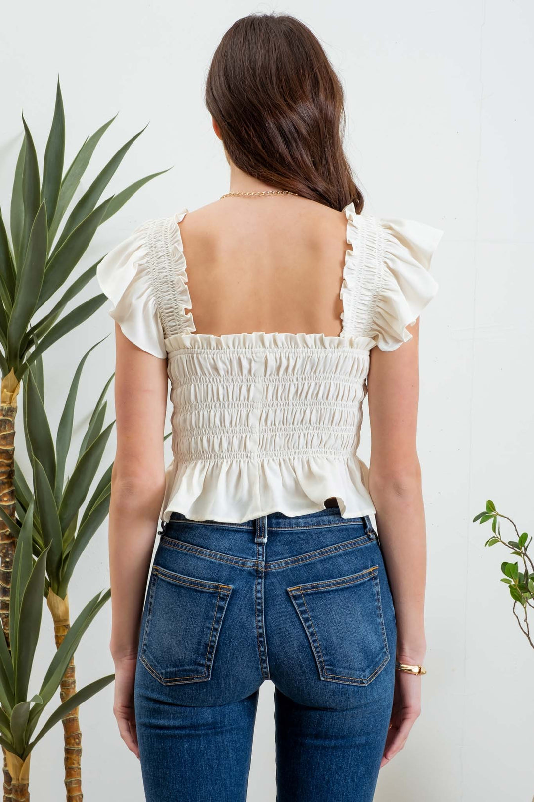 Square Neck Ruffle Top