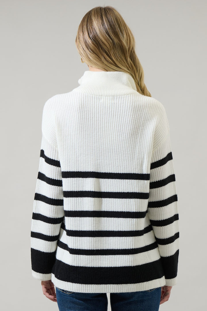 Tifton Striped Half Zip Sweater