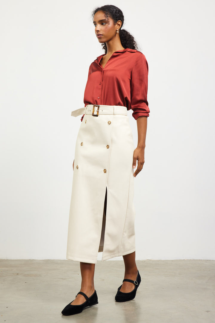 Belted Midi Skirt