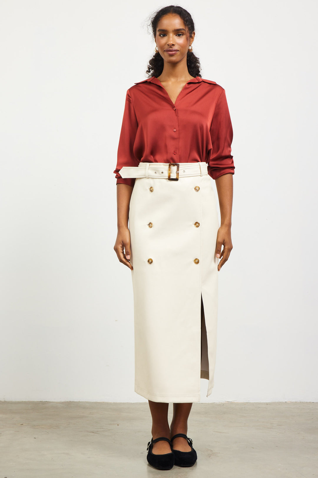 Belted Midi Skirt