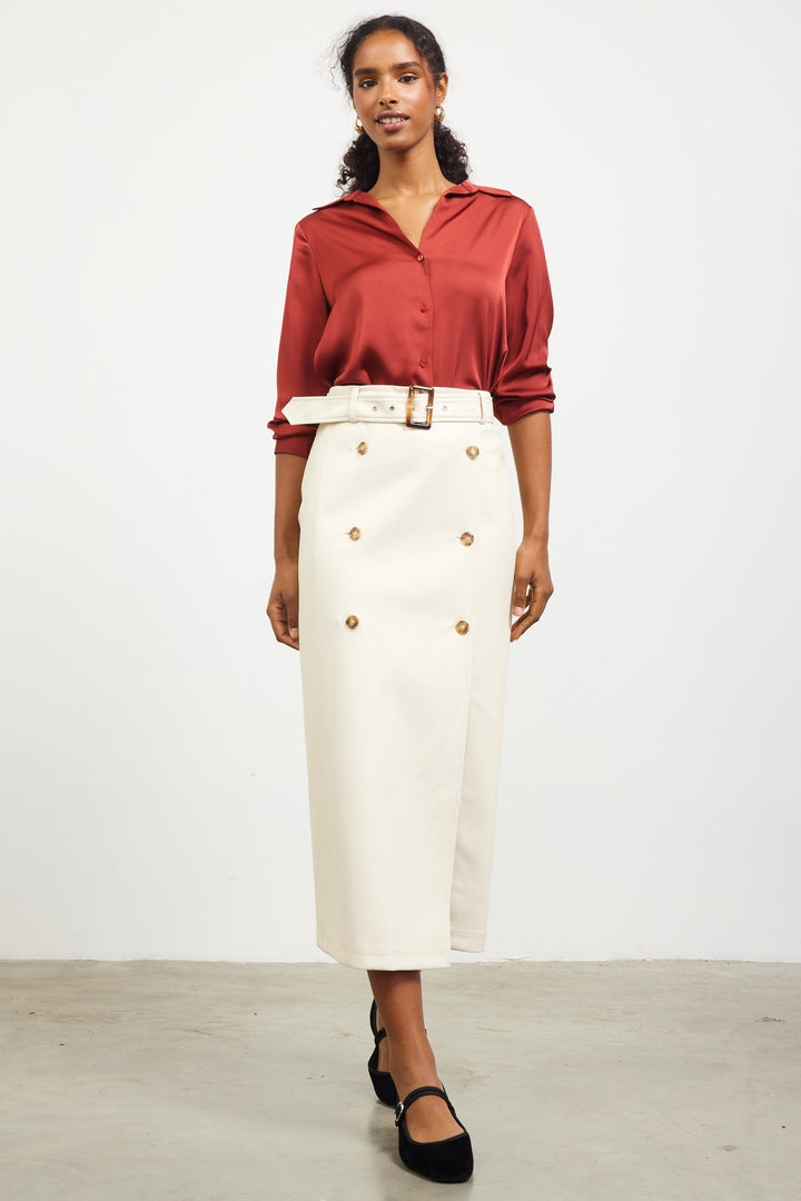 Belted Midi Skirt