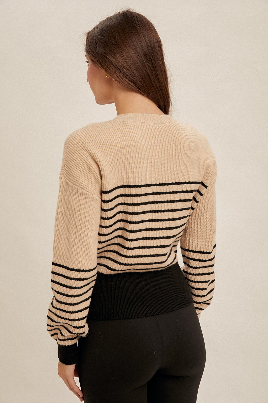 Button Stripe Sweater