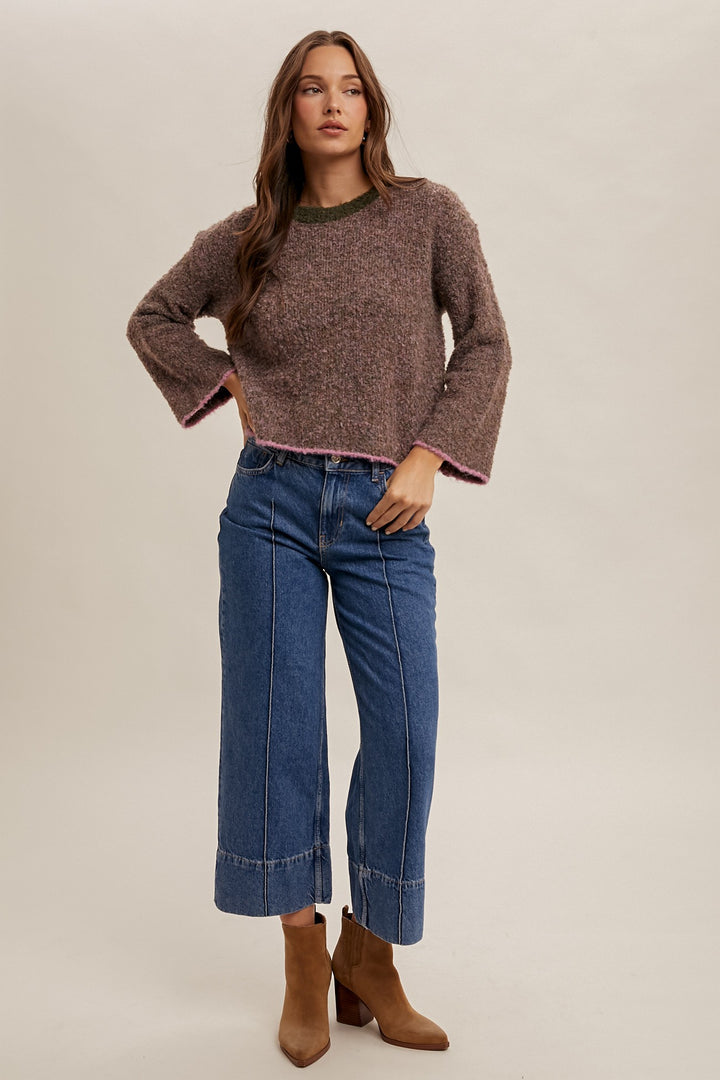 Boucle Texture Crop Sweater