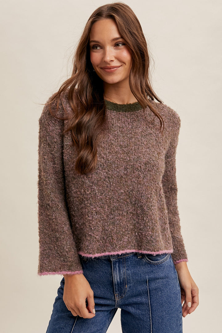 Boucle Texture Crop Sweater