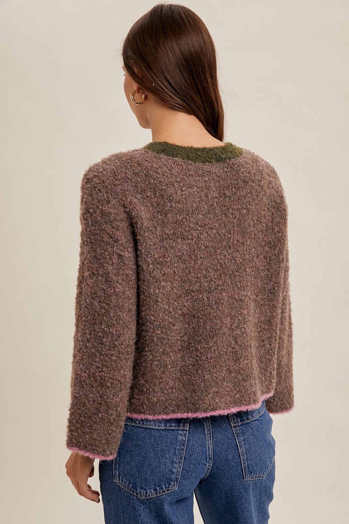 Boucle Texture Crop Sweater