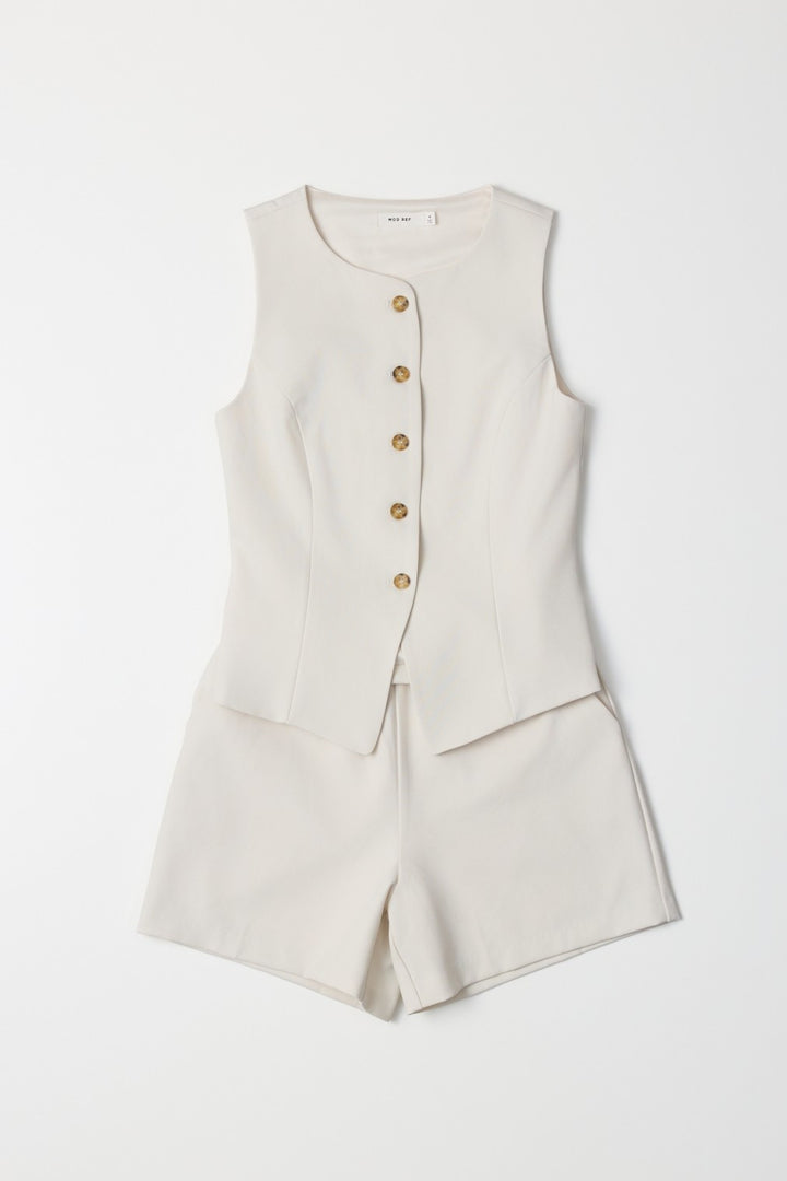 Sleeveless High Neck Waistcoat