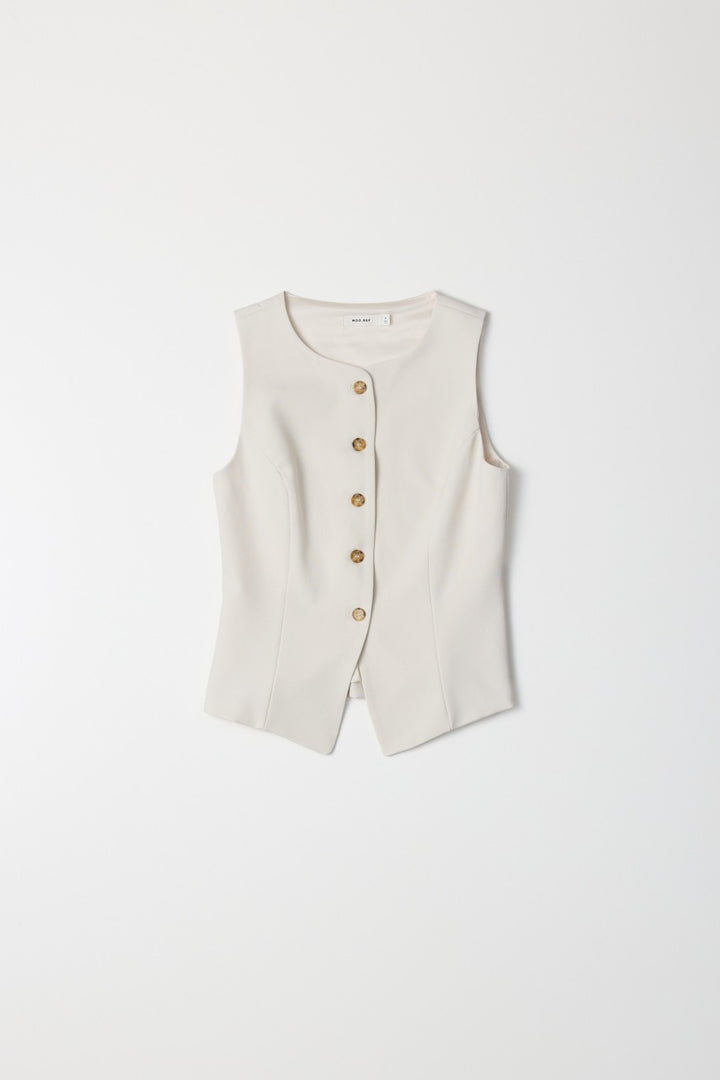 Sleeveless High Neck Waistcoat