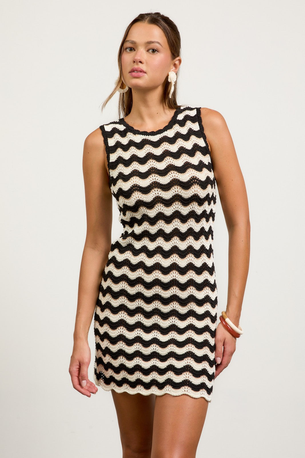 Zig Zag Fitted Mini Dress