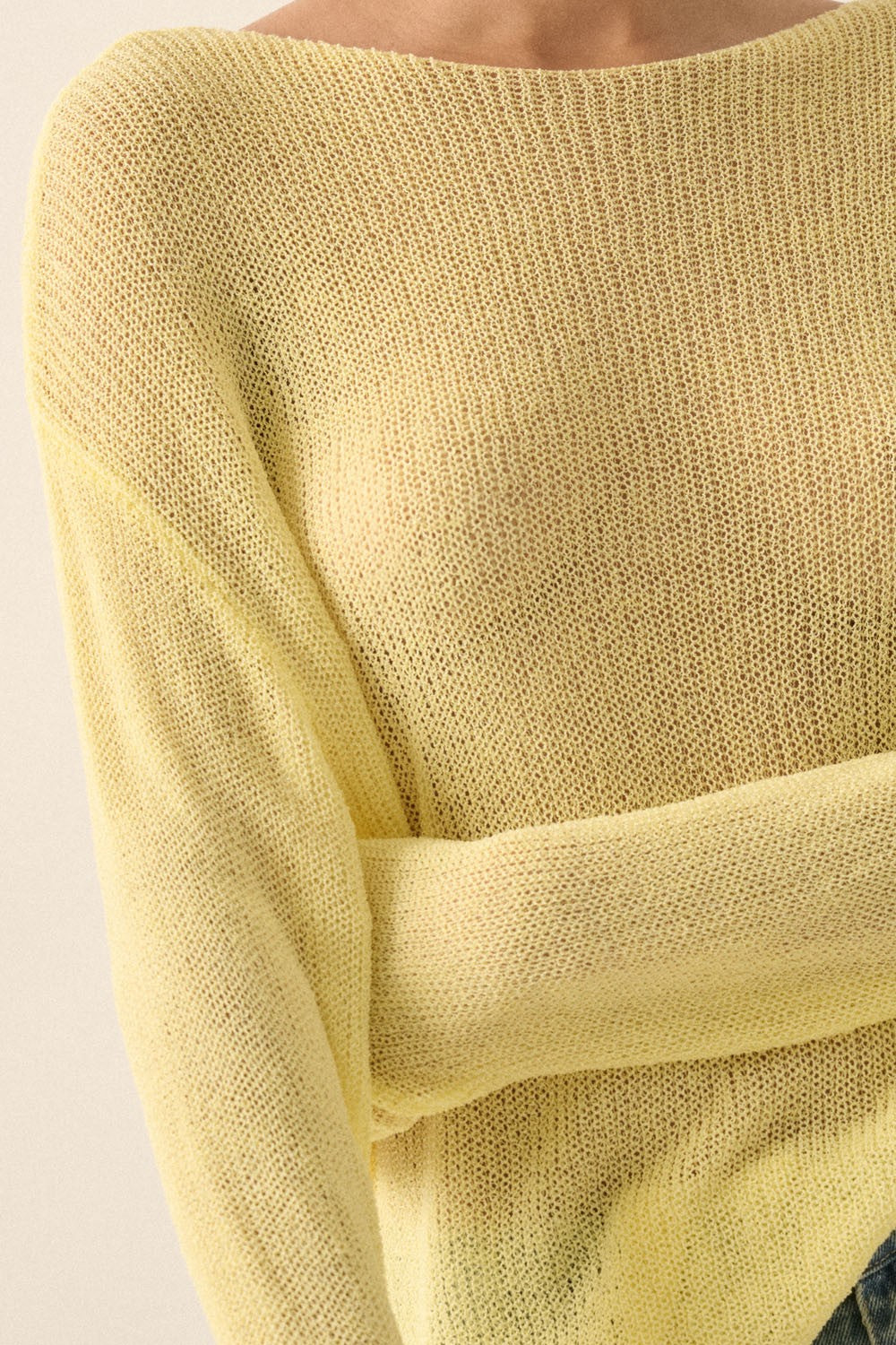 Lightweight Knit Loose-Fit Boatneck Sweater