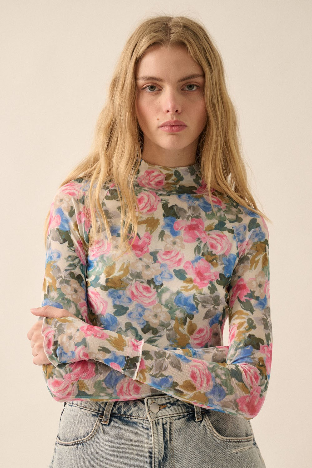 Jaime Floral Print Fitted Top