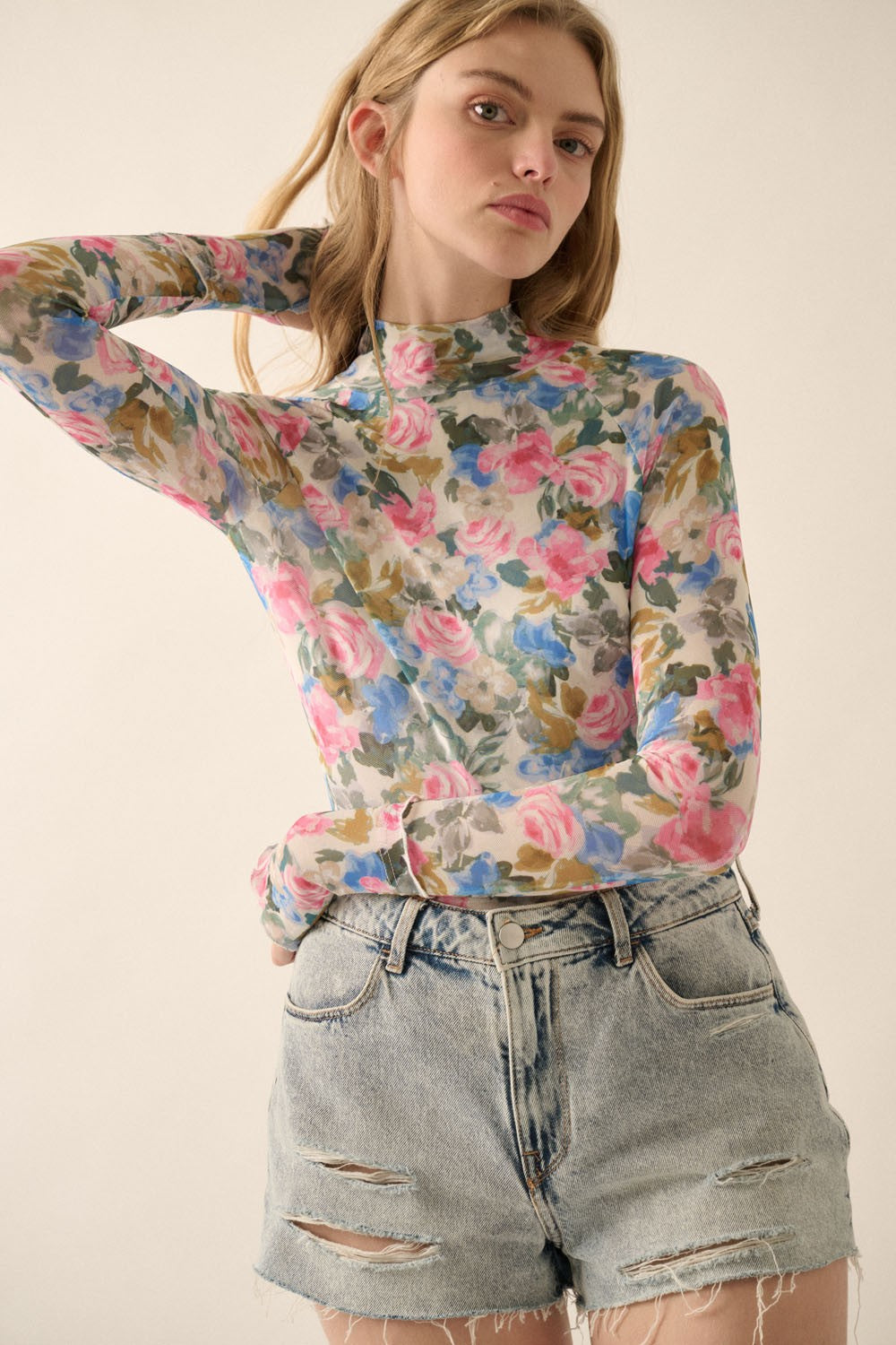 Jaime Floral Print Fitted Top