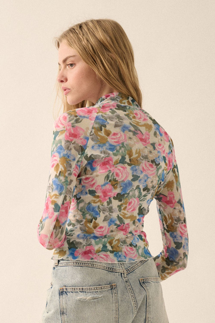 Jaime Floral Print Fitted Top