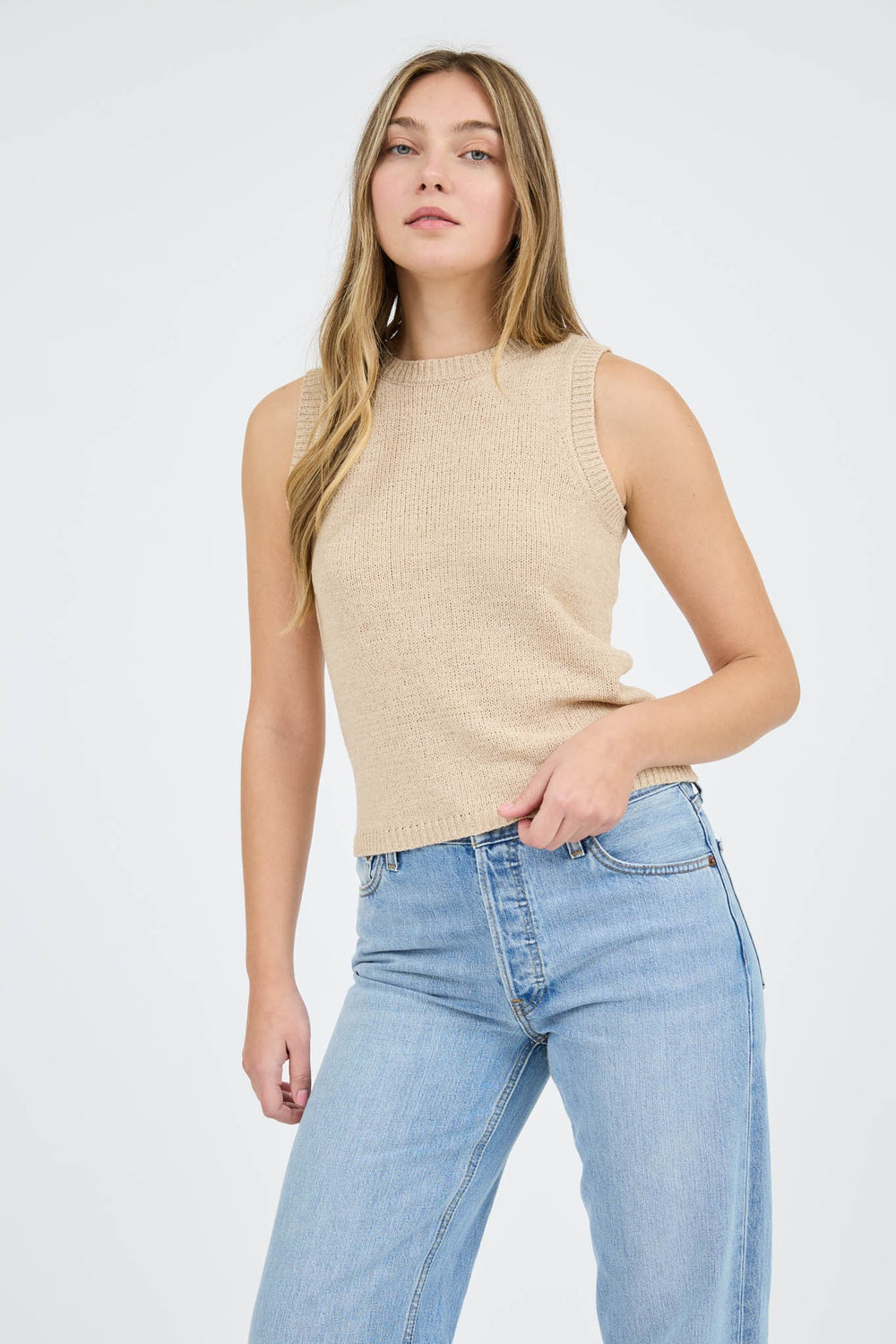 Crewneck Sleeveless Sweater