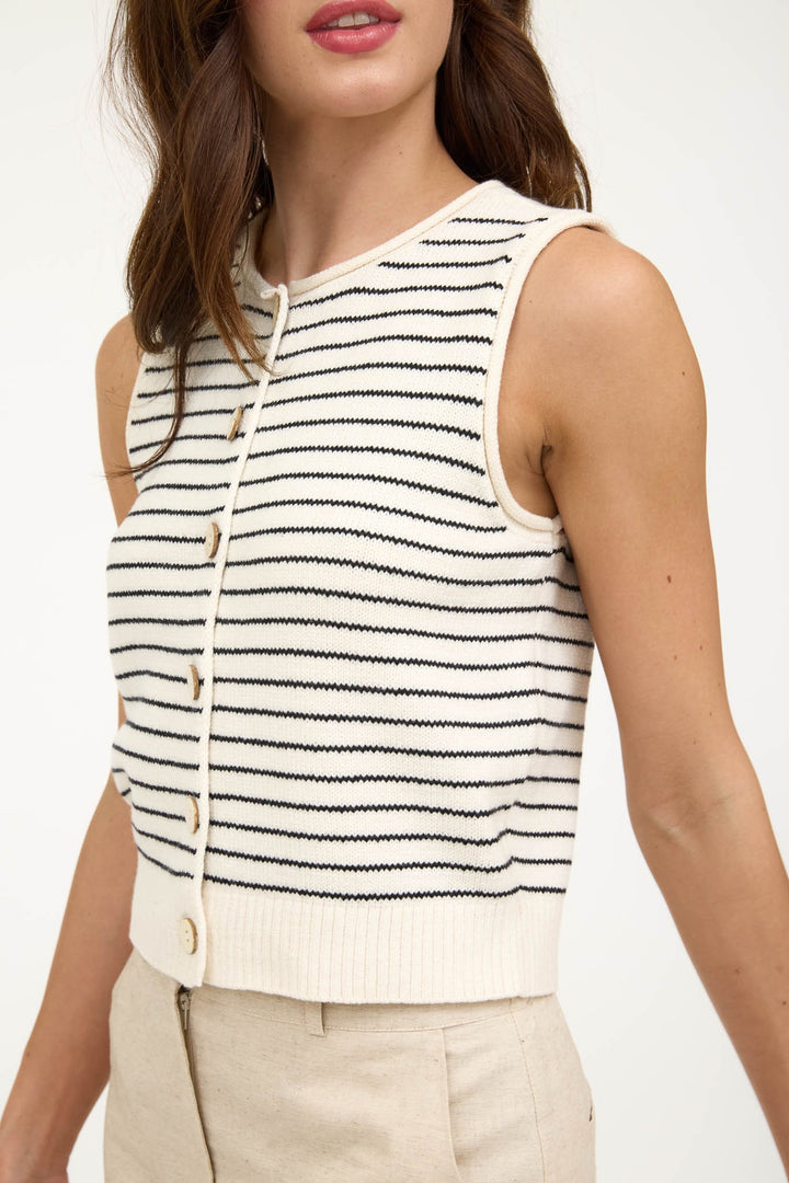 Stripe Cardigan Vest