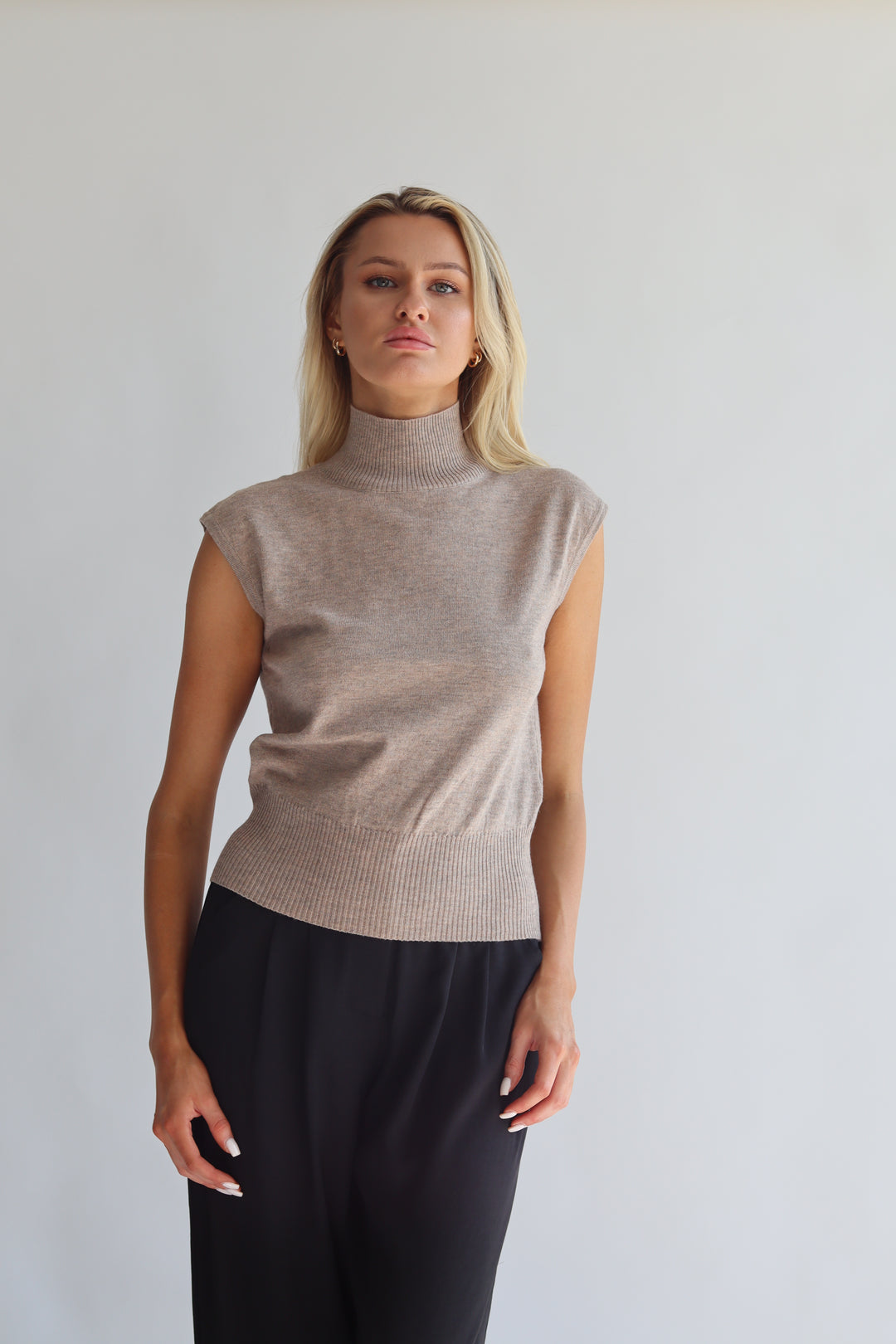 Turtleneck Sweater Shell Top