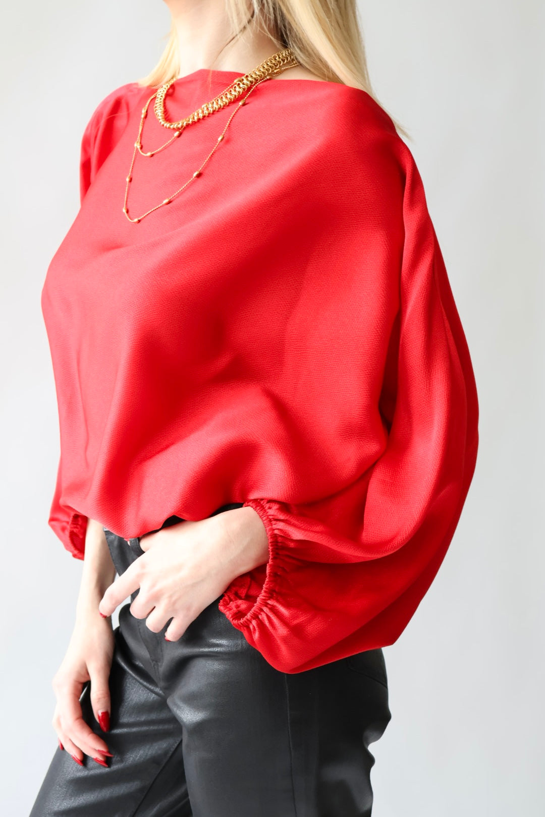 Satin Long Sleeve Blouse