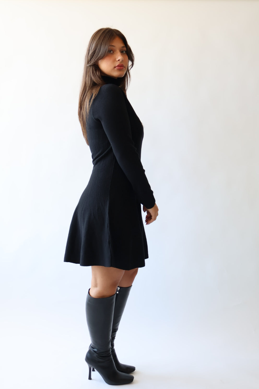 Mock Neck Sweater Dress