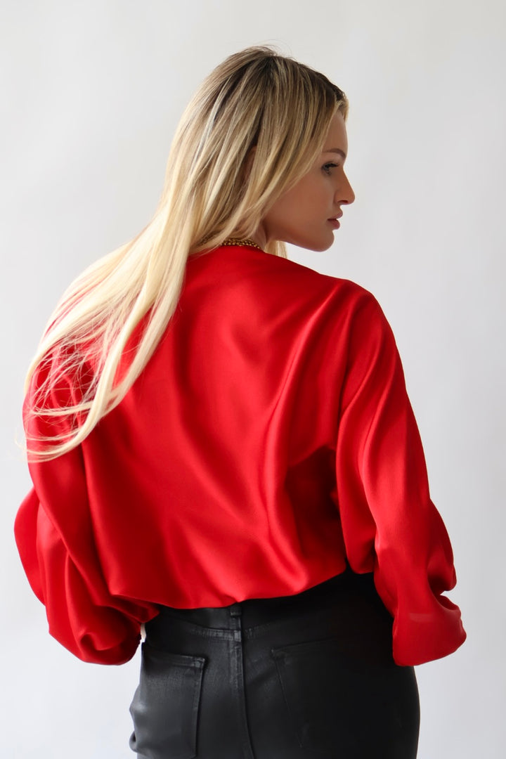 Satin Long Sleeve Blouse