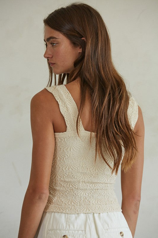 Jacquared Square Neck Tank