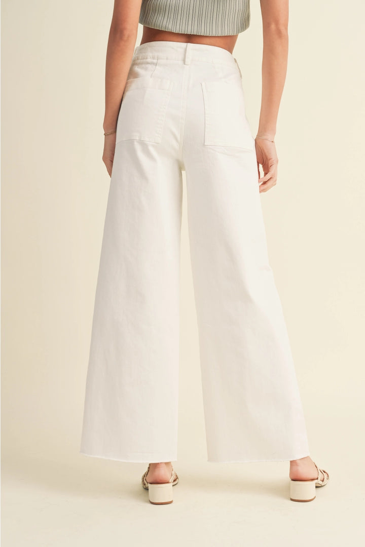 High Waist Wide Leg Cotton Pant