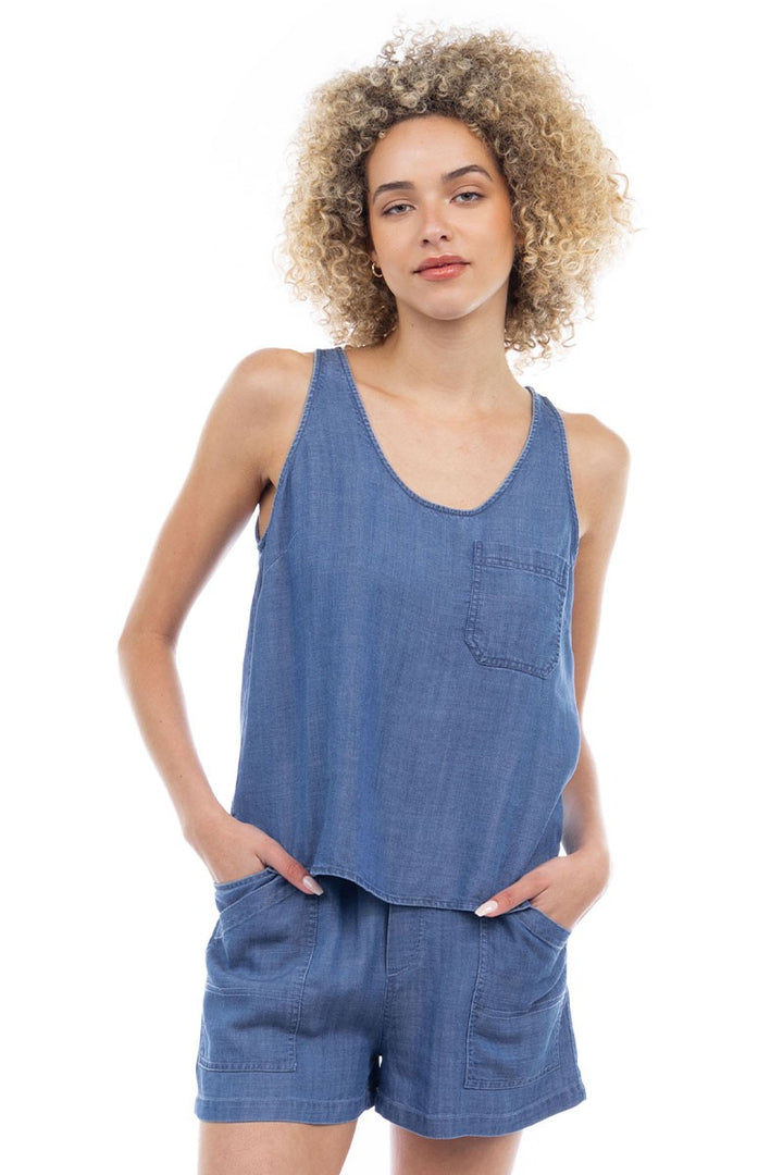 Chambray Tank Pocket Tank