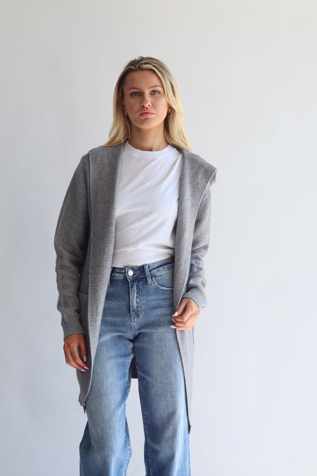 Ribbed Open Knit Cardigan