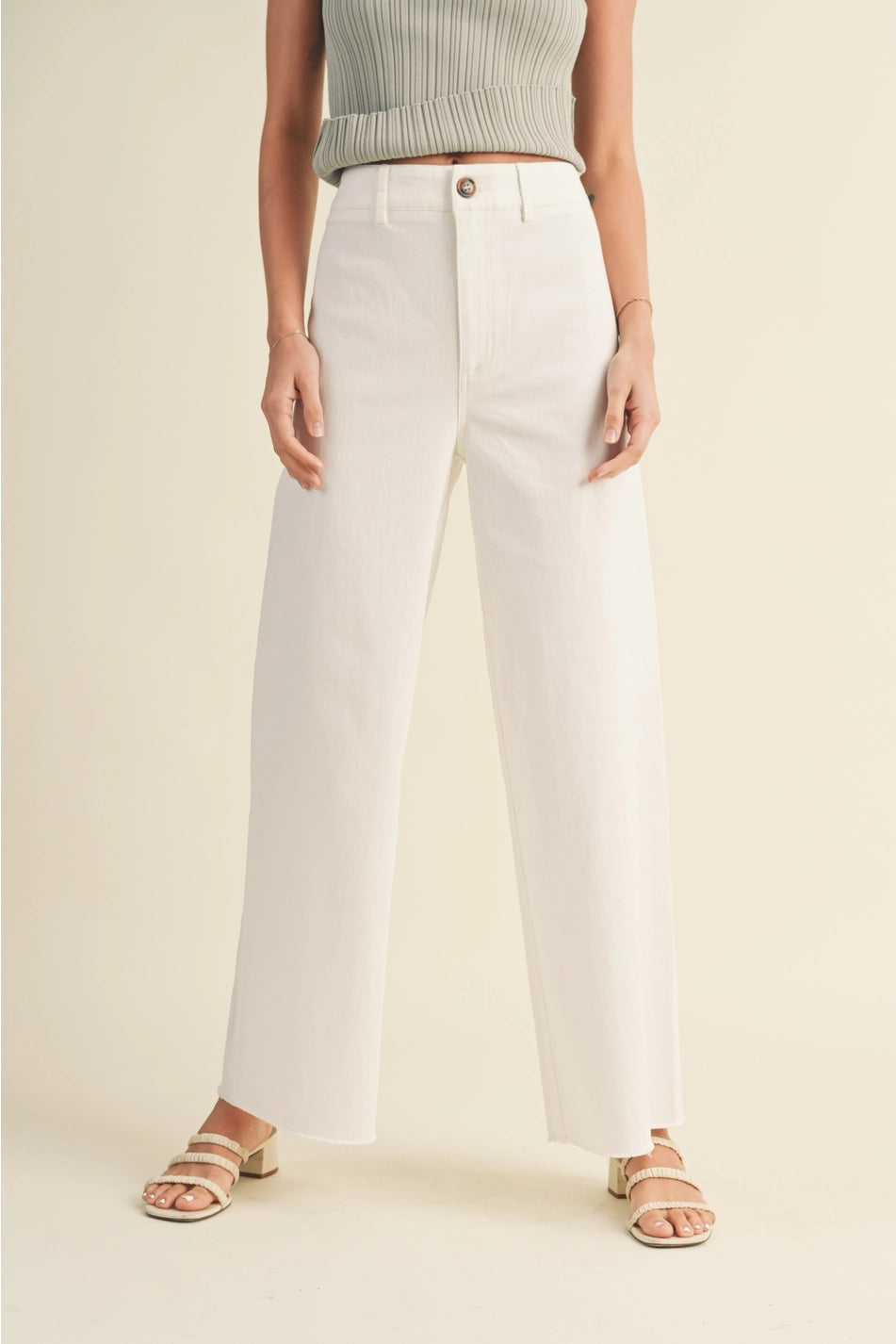 High Waist Wide Leg Cotton Pant (Pre Order)