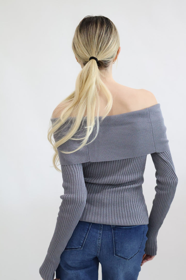 Off The Shoulder Fitted Sweater