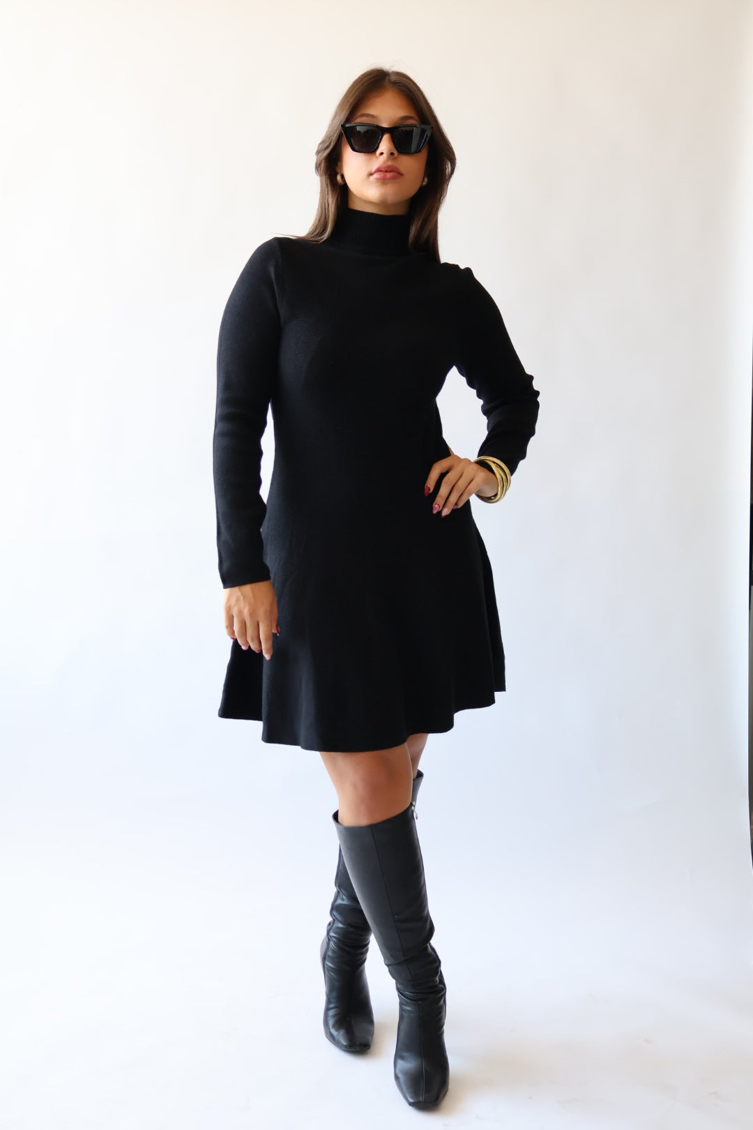 Mock Neck Sweater Dress