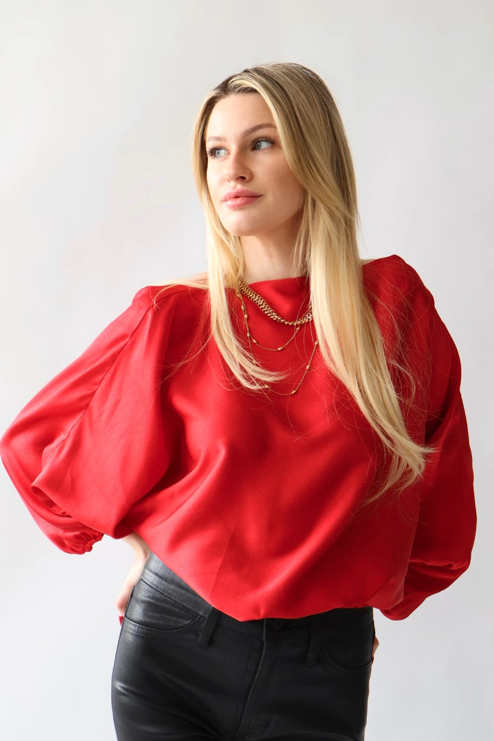 Satin Long Sleeve Blouse