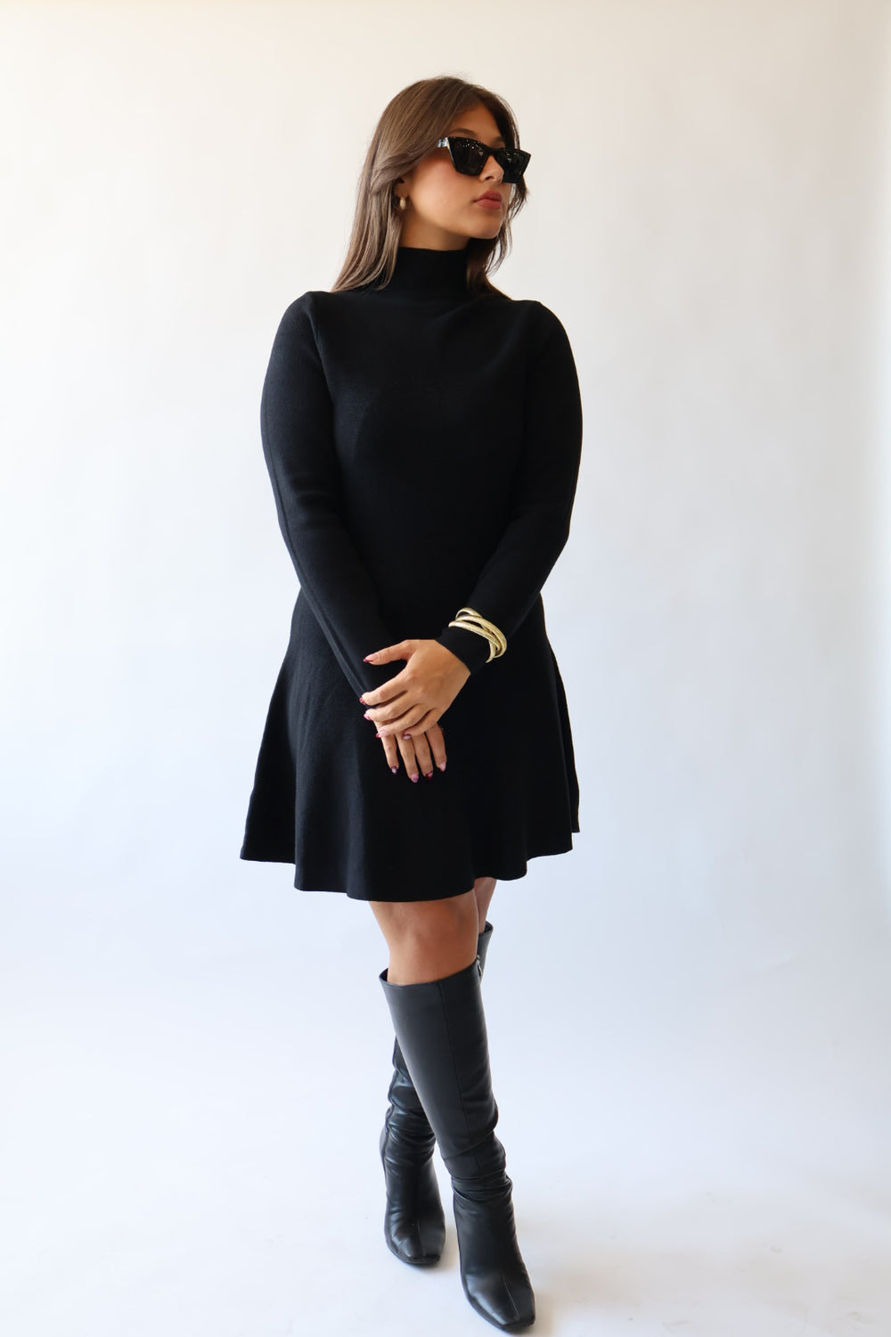 Mock Neck Sweater Dress