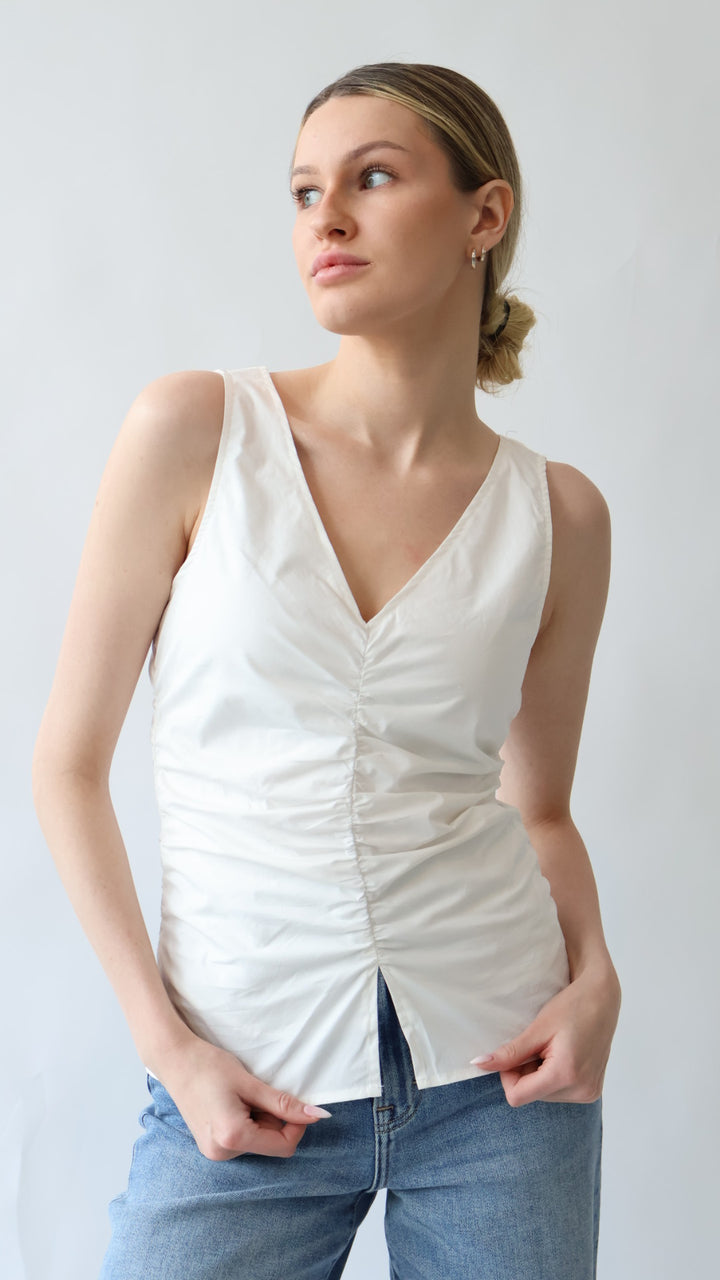 Ruched Sleeveless Tank Top