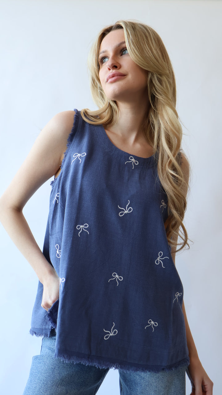 Bow Detailed Sleeveless Top