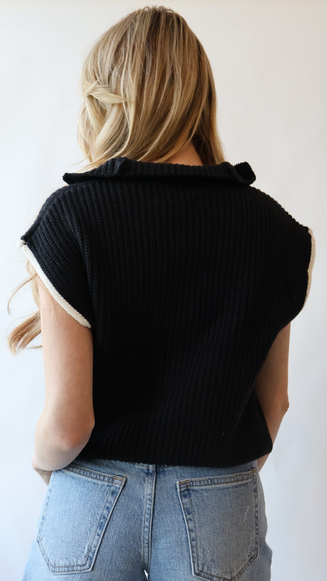 Lexington Sleeveless Half Zip Sweater