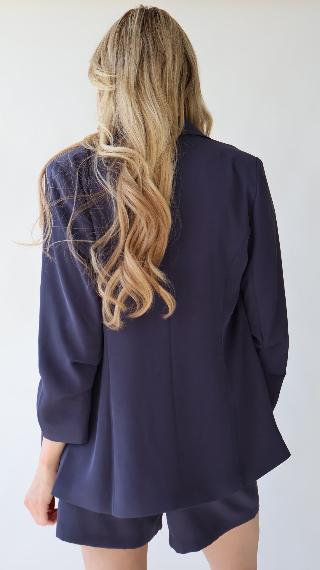 Ruched Sleeve Blazer