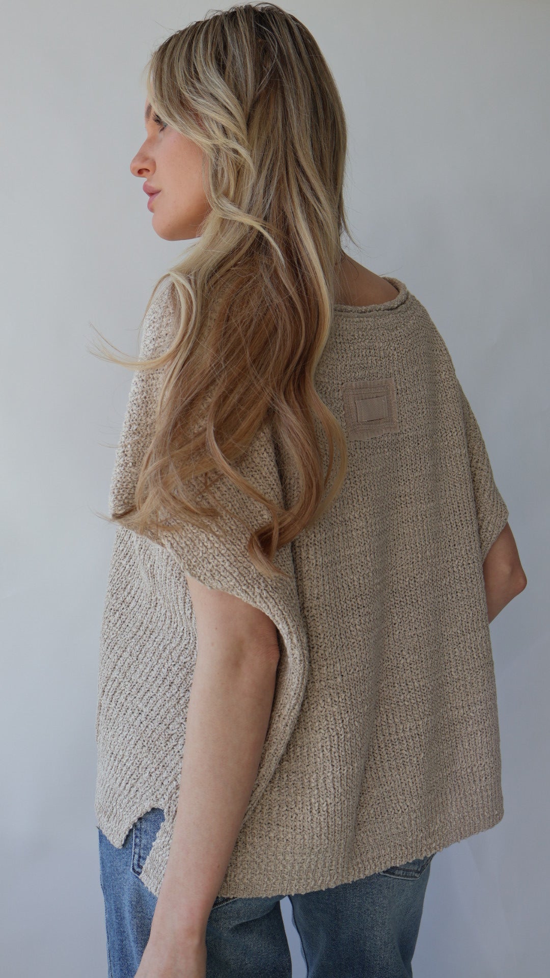 V-Neck Short Sleeve Sweater