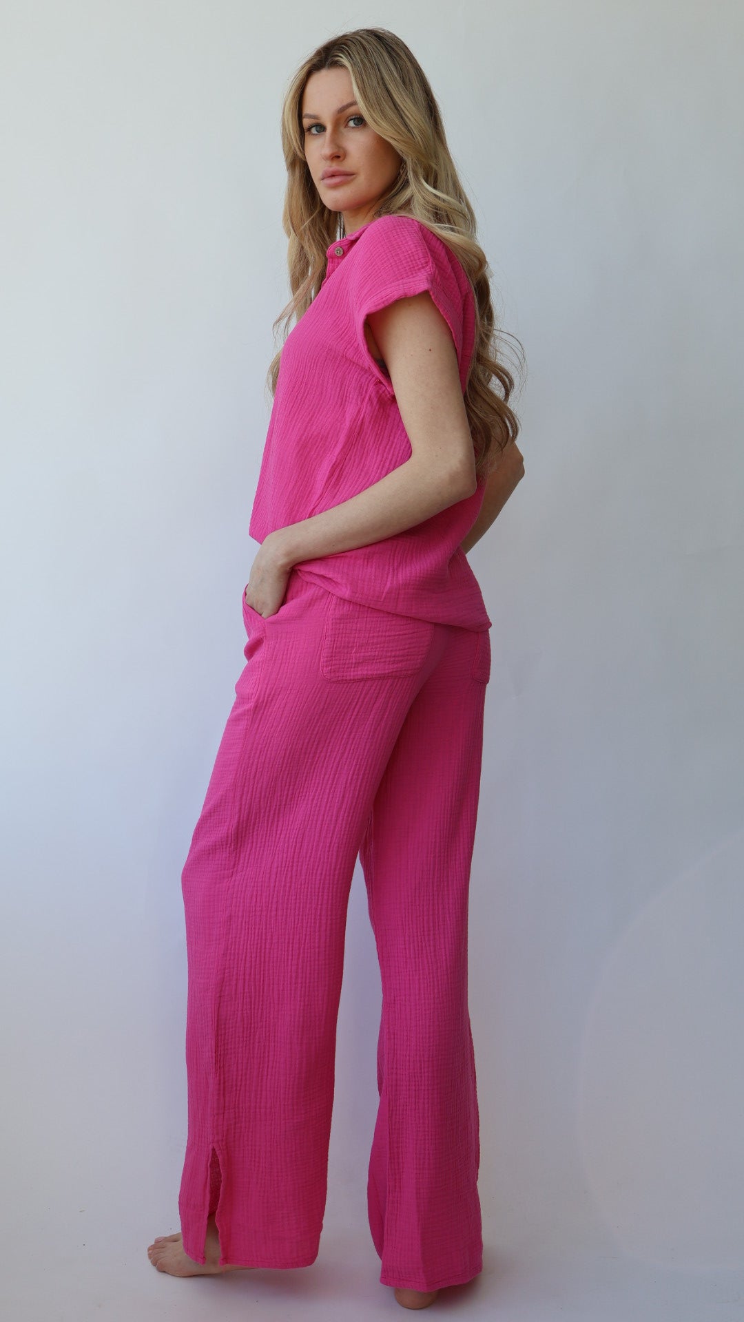 Gauze Wide Leg Pants