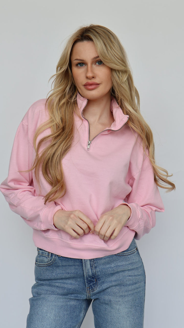 Half Zip Long Sleeve Sweatshirt