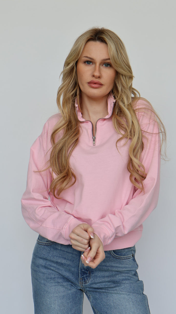 Half Zip Long Sleeve Sweatshirt