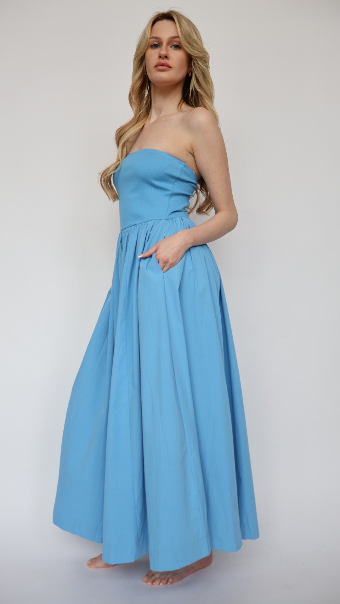 Strapless Sundress with Pockets