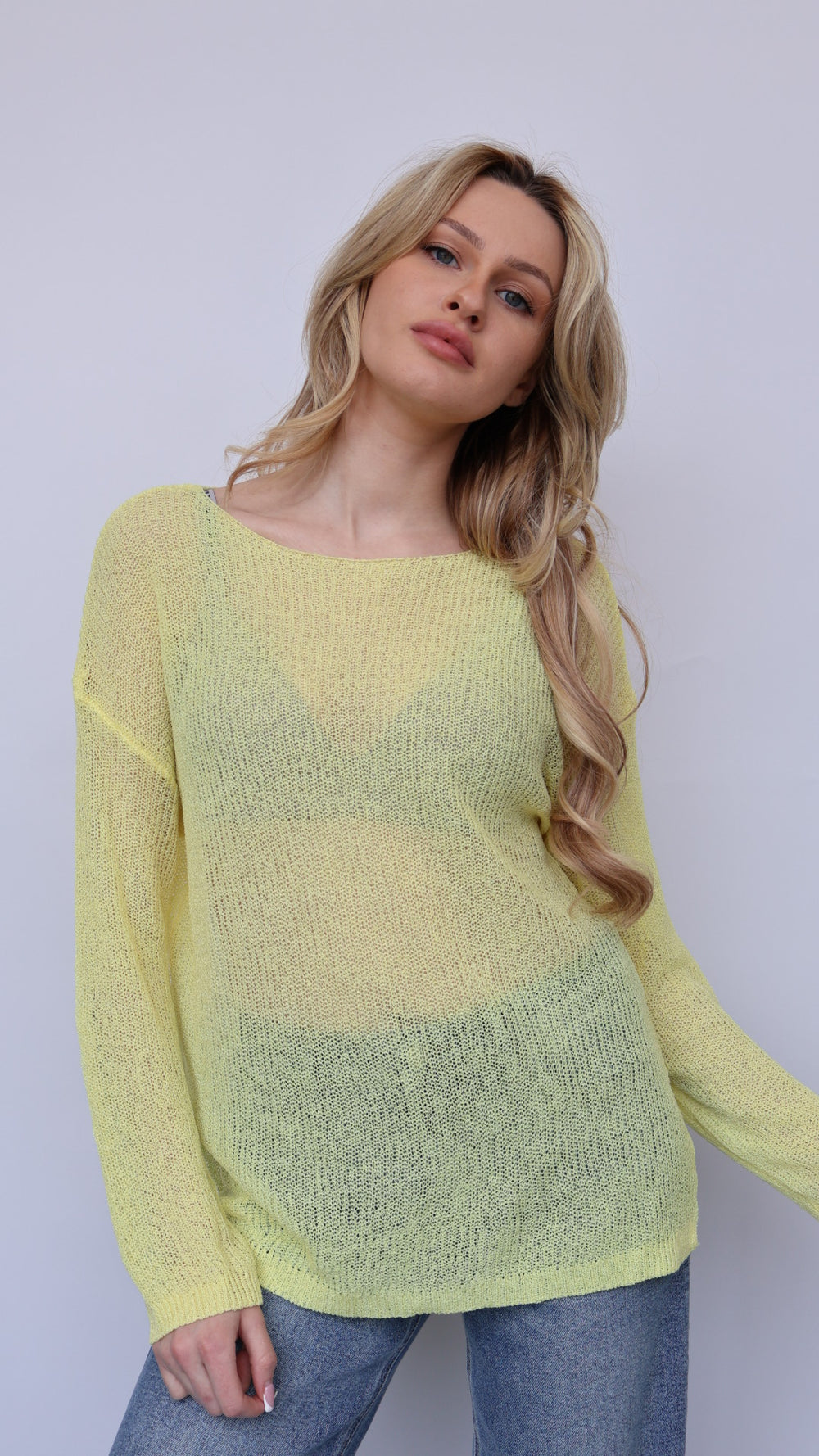 Lightweight Knit Loose-Fit Boatneck Sweater